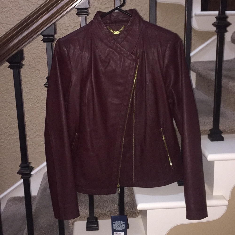 Cole Haan Asymmetric Leather Jacket